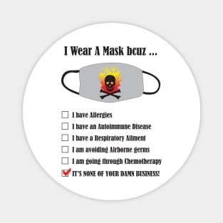 Wear Mask None of Your Business Magnet